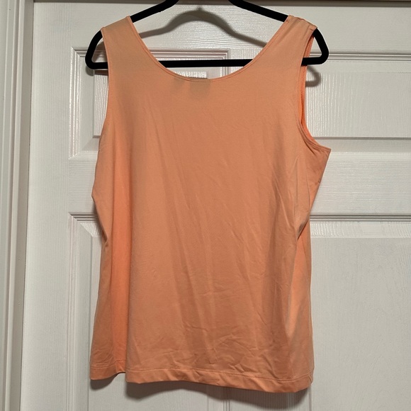 Chicos Peach Orange Super Soft Tank Top Women's L (12) Chico's 2 - Picture 3 of 4